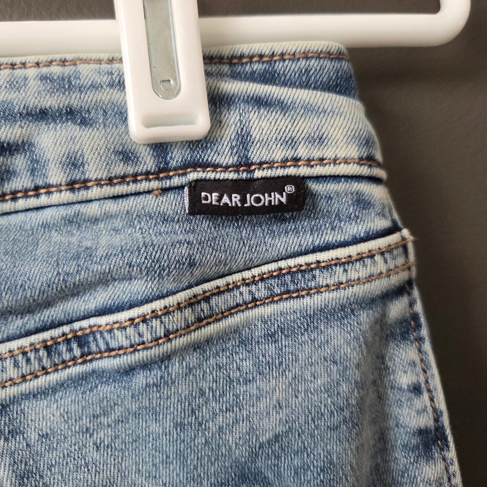 Dear John Princeton High Rise Wide Leg Patch Pocket Jeans Light Acid Wash 27‎ - Picture 7 of 9